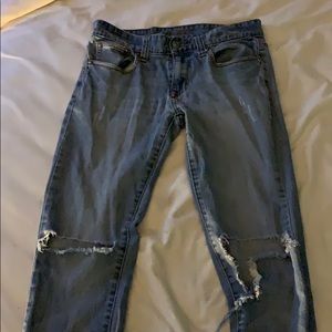 Blue ripped slim/skinny jeans